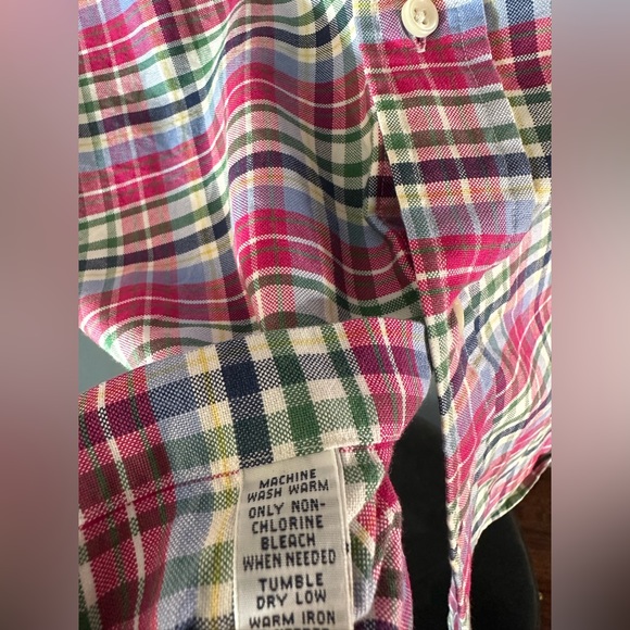 Ralph Lauren Custom Fit Plaid Button Down Shirt in Red/Blue/Green - Picture 4 of 5